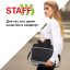 Сумка для документов STAFF "Manager" на молнии с карманом, полиэстер, черно-серый, 37х32х5см, 270836