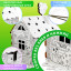 Картонный игровой развивающий Домик-раскраска "Сказочный", высота 130 см, BRAUBERG Kids, 880364