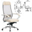 Кресло офисное МЕТТА "SAMURAI" SL-1.04, сверхпрочная ткань-сетка/рециклированная кожа, бежевое