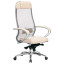Кресло офисное МЕТТА "SAMURAI" SL-1.04, сверхпрочная ткань-сетка/рециклированная кожа, бежевое