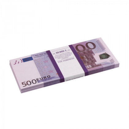 Деньги шуточные "500 евро", упаковка с европодвесом, AD0000064