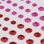 Стразы самоклеящиеся "Круглые", 6-15 мм, 80 шт., розовые/красные, на подложке, ОСТРОВ СОКРОВИЩ, 661391