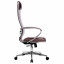 Кресло офисное МЕТТА "К-6" хром, рецик. кожа, сиденье и спинка мягкие, темно-коричневое