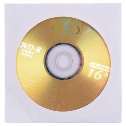 Диск DVD-R VS, 4,7 Gb, 16x, бумажный конверт (1 штука)