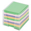 Блок для записей ОФИСМАГ в подставке прозрачной, куб 9х9х9 см, цветной, 127799