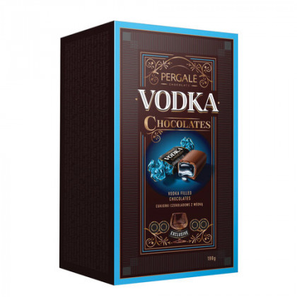 Конфеты шоколадные PERGALE "Pergale with vodka", с алкоголем, 190 г, картонная коробка, 10999
