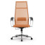 Кресло офисное МЕТТА "К-7" хром, прочная сетка, сиденье и спинка регулируемые, оранжевое
