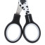 Ножницы BRAUBERG "Kid Series", 130 мм чёрно-белые с цветной печатью "Далматин", закругленные, 232276