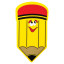 Стиратель магнитный для магнитно-маркерной доски ЮНЛАНДИЯ "Карандаш", 55х100 мм, желтый с рисунком, 237507