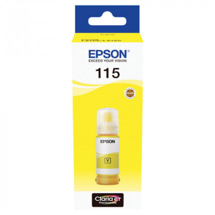 Чернила EPSON 115 (C13T07D44A) для СНПЧ L8160/L8180, желтые, объем 70 мл, ОРИГИНАЛЬНЫЕ,  C13T07D44A