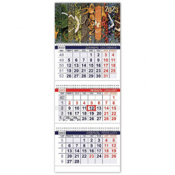 Календарь квартальный с бегунком 2023 г., 3 блока, 3 гребня, ОФИС, "Тонкости вкуса", HATBER, 3Кв3гр3_26665