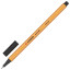Ручка капиллярная (линер) STABILO "Point", ЧЕРНАЯ, корпус оранжевый, линия письма 0,4 мм, 88/46