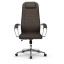 Кресло офисное МЕТТА "К-29" хром, рецик. кожа, сиденье и спинка мягкие, темно-коричневое