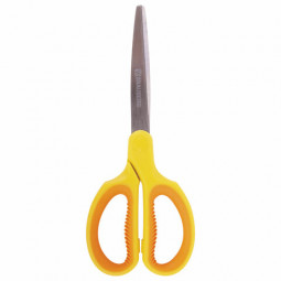 Ножницы BRAUBERG "Original", 185 мм, оранжево-желтые, ребристые резиновые вставки, 236451