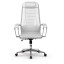 Кресло офисное МЕТТА "К-31" хром, рецик. кожа, сиденье и спинка мягкие, белое