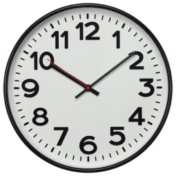 Часы настенные TROYKATIME (TROYKA) 78770783, круг, белые, черная рамка, 30,5х30,5х3,5 см