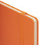 Блокнот А5 (148x218 мм), BRAUBERG "Metropolis", балакрон, 80 л., резинка, клетка, оранжевый, 111584