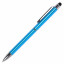 Ручка-стилус SONNEN для смартфонов/планшетов, СИНЯЯ, корпус ассорти, серебристые детали, линия письма 1 мм, 141587