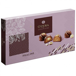 Конфеты шоколадные O'ZERA "Praline" с дробленым и цельным фундуком, 190 г, картонная коробка, УК733