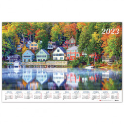 Календарь настенный листовой 2023 г., формат А1 (90х60 см), "Отражение", HATBER, Кл1_27070
