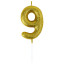 Свеча-цифра для торта "9" золотая с глиттером, 6 см, ЗОЛОТАЯ СКАЗКА, на шпажке, в блистере, 591422