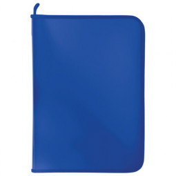 Папка для документов и тетрадей на молнии пластиковая BRAUBERG А4, 320*230мм, синяя,