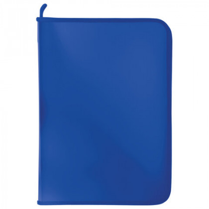 Папка для документов и тетрадей на молнии пластиковая BRAUBERG А4, 320*230мм, синяя,