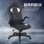 Кресло компьютерное BRABIX "Skill GM-005", откидные подлокотники, экокожа, черное/белое, 532493