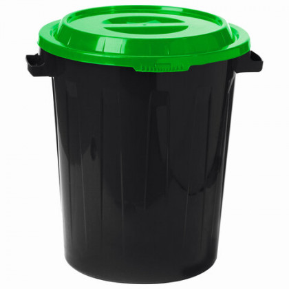 Контейнер 60 литров для мусора, БАК+КРЫШКА (высота 55 см, диаметр 48 см), ассорти, IDEA, М 2393