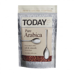 Кофе растворимый TODAY "Pure Arabica", сублимированный, 150 г, 100% арабика, мягкая упаковка, 9962