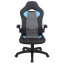 Кресло компьютерное BRABIX "Skill GM-005", откидные подлокотники, экокожа, черное/голубое, 532497