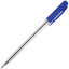 Ручка шариковая автоматическая STAFF "Basic" BPR-243, СИНЯЯ, корпус прозрачный, узел 0,8 мм, линия письма 0,4 мм, 141673