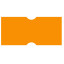Этикет-лента 21х12 мм, прямоугольная, оранжевая, комплект 5 рулонов по 600 шт., BRAUBERG, 123570