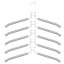 Вешалка-плечики трансформер, 5 плечиков, металл с покрытием, белые, BRABIX, 607475