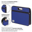 Сумка пластиковая BRAUBERG, А4+, 390х315х70 мм, на молнии, внешний карман, фактура бисер, синяя, 225167
