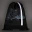 Мешок для обуви ЮНЛАНДИЯ, плотный, светоотражающая полоса, 46х36 см, "Black Ninja", 271615