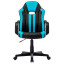 Кресло компьютерное BRABIX "Stripe GM-202", экокожа, черное/голубое, 532509