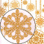 Украшение для окон и стекла ЗОЛОТАЯ СКАЗКА "Узоры из золотых снежинок 2", 30х38 см, ПВХ, 591228