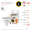Лампа светодиодная ЭРА, 6 (50) Вт, цоколь GU5.3, MR16, теплый белый свет, 30000 ч., LED smdMR16-6w-827-GU5.3