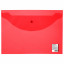 Папка-конверт с кнопкой STAFF, А4, до 100 листов, прозрачная, красная, 0,15 мм, 270469