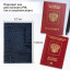 Обложка для паспорта натуральная кожа кайман, "PASSPORT", темно-синяя, BRAUBERG, 237196