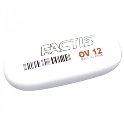 Ластик большой FACTIS OV 12 (Испания), 61х28х13 мм, белый, овальный, CMFOV12