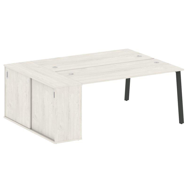 Metal System Рабочая станция с шкафом-купе на А-образном м/к БА.РС-СШК-1.4 Т Дуб Наварра/Металл Антр