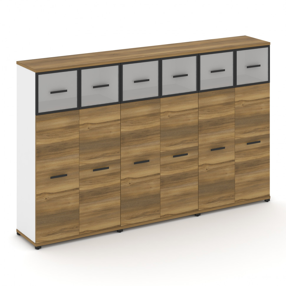 Concept Шкаф 3 широкие секции, 4 ниши CN.STS-434 RMB B Сандал Янтарный/Белый Бриллиант/Металл Черный