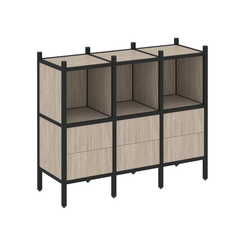 Loft Прямой стеллаж VR.L-07 Дуб Аттик/Металл Черный 1278*446*1047 Loft Прямой стеллаж VR.L-07 Дуб Аттик/Металл Черный 1278*446*1047