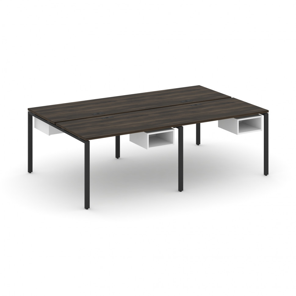 Concept Рабочая станция двухсторонняя с подвесными тумбами на 4 места CN.DRS-122 Дуб Мали/Белый Брил