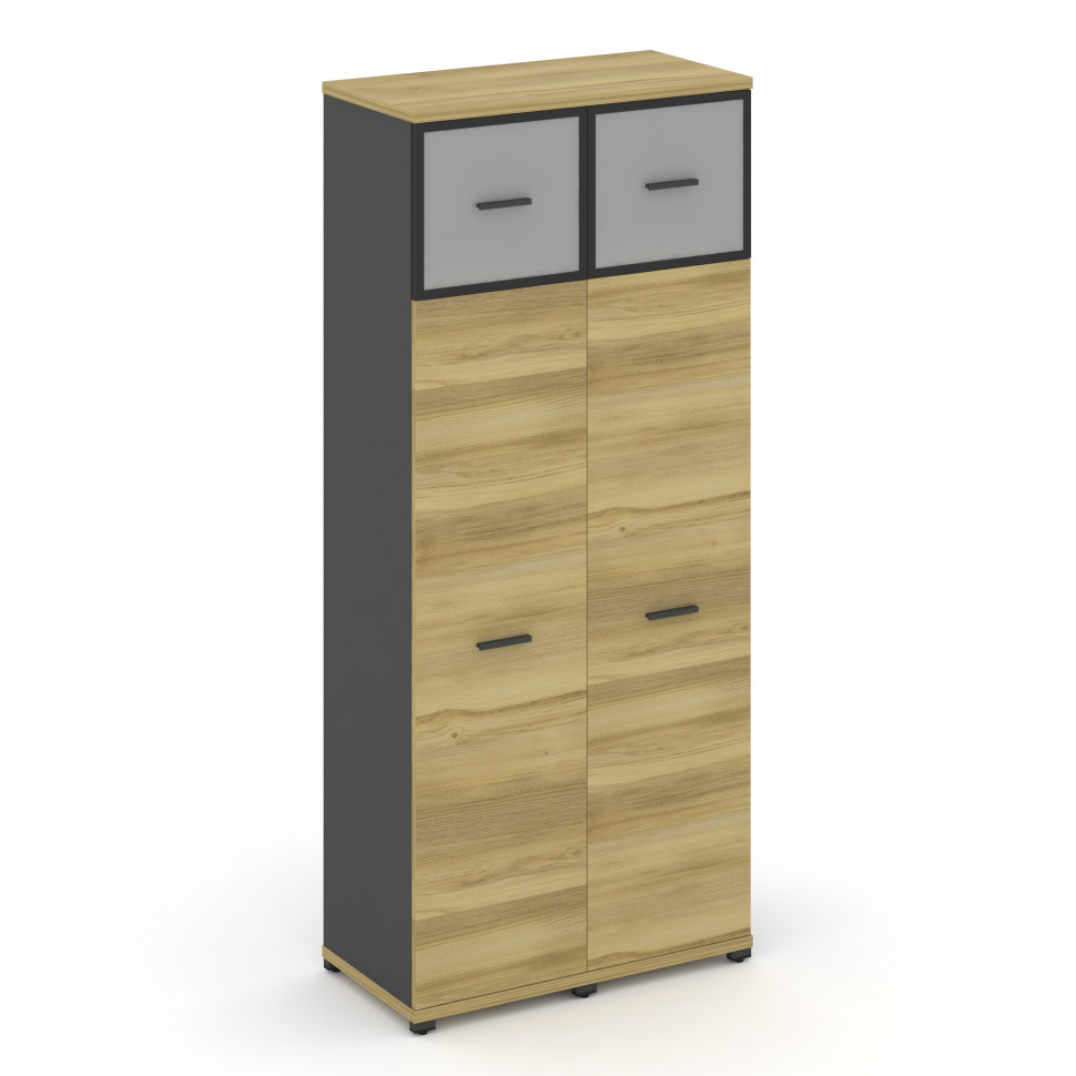 Concept Шкаф 2 узкие секции, 5 ниш CN.STU-527 RMB A Дуб Винченцо/Антрацит/Металл Антрацит/Сатин 836*