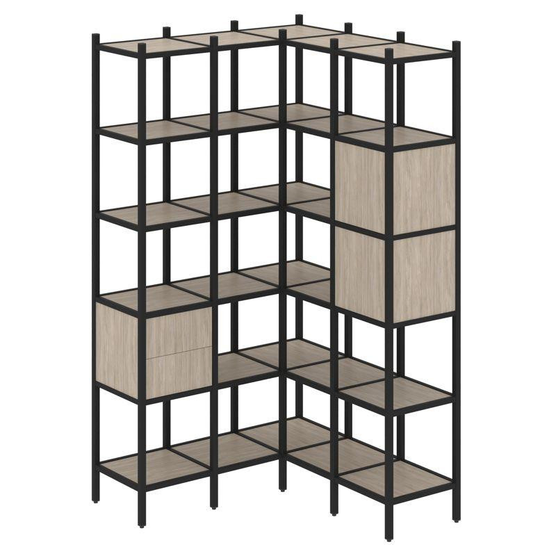 Loft Угловой внутренний стеллаж VR.L-34 Дуб Аттик/Металл Черный 1278*1278*2280