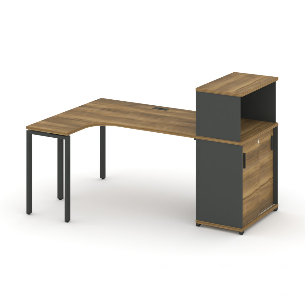 Concept Стол эргономичный с опорным шкафом-купе с надставкой низ. CN.SA-220(L) A Сандал Янтарный/Ан Concept Стол эргономичный с опорным шкафом-купе с надставкой низ. CN.SA-220(L) A Сандал Янтарный/Ан