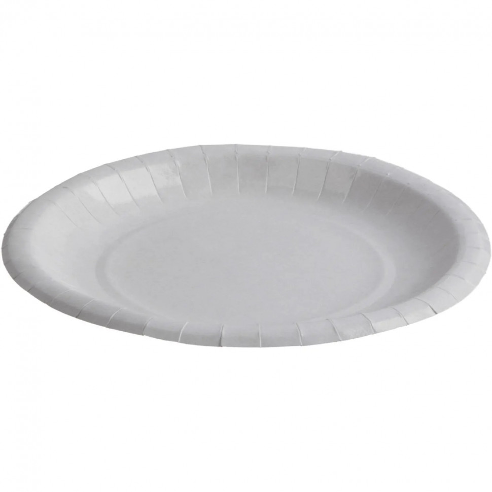 Тарелка одноразовая бум. 21см, белая, Ламинированная 500шт/кор